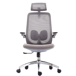 A2-H07 Grey colour Ergonomic office chair with headrest_BELEYO（Detachable five-star foot）