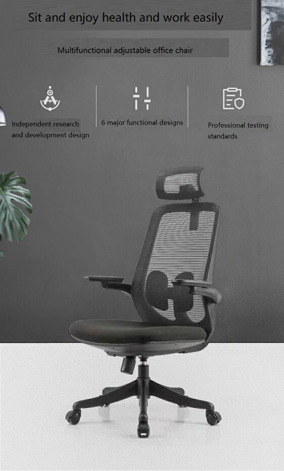 A2-H05 Black color adjustable Ergonomic Chair_BELEYO CHAIR - A2 Shaped cotton cushion Ergonomic office chair_Beleyo chair - 2