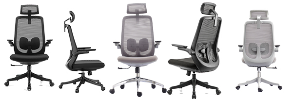 A2-H06 Grey colour Ergonomic office chair with headrest_BELEYO - A2 Shaped cotton cushion Ergonomic office chair_Beleyo chair - 1