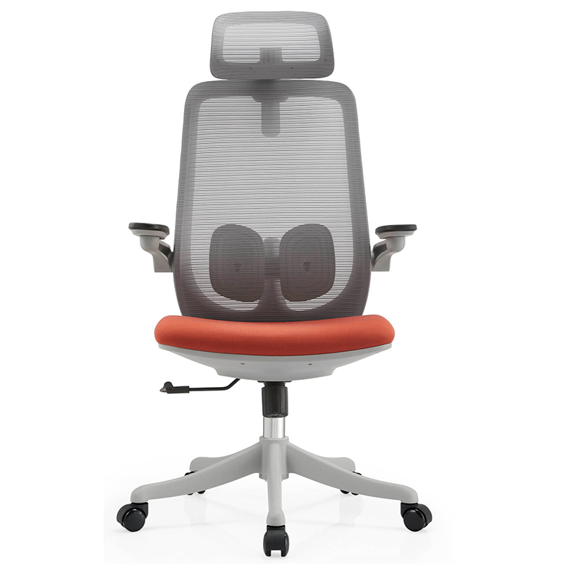 A2-H16 Grey Backframe&Orange seat cushion  adjustable Ergonomic Chair_BELEYO CHAIR - A2 Shaped cotton cushion Ergonomic office chair_Beleyo chair - 1
