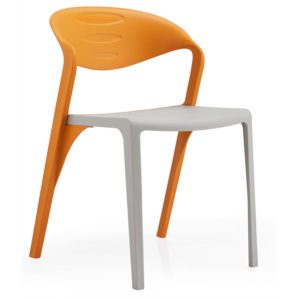 YC011 Orange back grey seat visitor chair_BeleyoChair