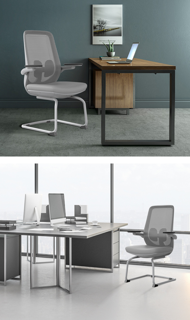 B2-S01 Grey Steel Base Leg Office Task Visitor Chair for Reception Meeting Room_BELEYO CHAIR_BELEYO CHAIR - B2 mid back ergonmic office chair_Beleyo chair - 12