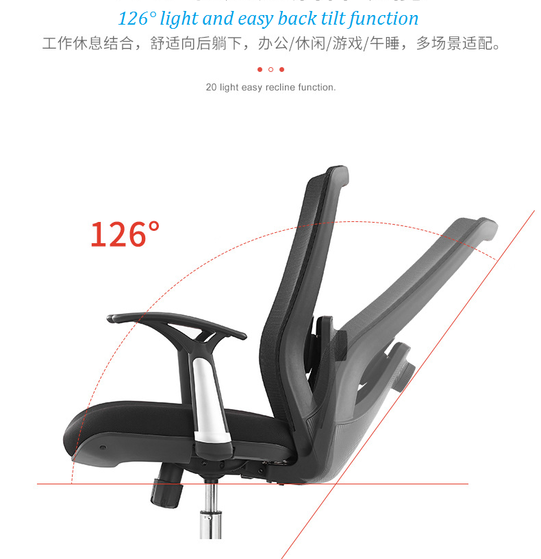 V6-M01  Low back swivel lift executive office chairs_BeleyoChair - V6 Shaped cotton cushion Ergonomic office chair_Beleyo chair - 5