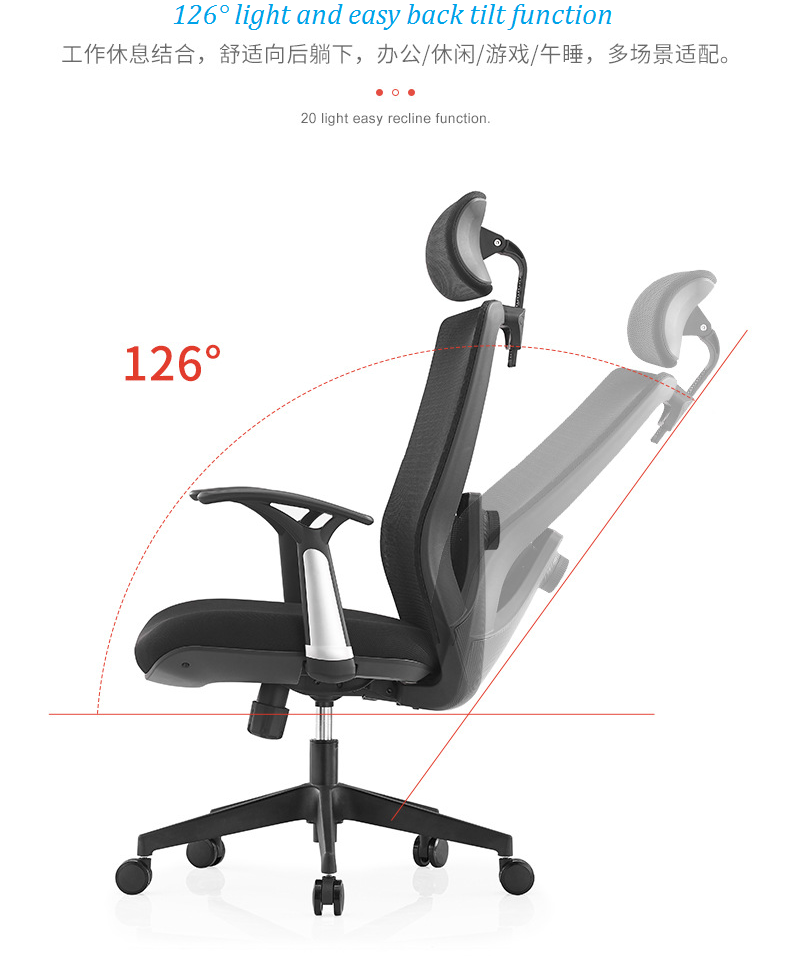 V6-H02 high back swivel lift executive boss office chairs_BeleyoChair - V6 Shaped cotton cushion Ergonomic office chair_Beleyo chair - 9