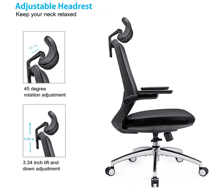 A2-H17 350 Nylon foot Three-speed sliding chassis(Black) ergonomic office chair_BELEYO CHAIR - A2 Shaped cotton cushion Ergonomic office chair_Beleyo chair - 2