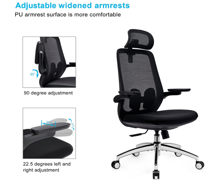 A2-H10 Three-speed sliding chassis(Black) adjustable Ergonomic office chair_BELEYO CHAIR - A2 Shaped cotton cushion Ergonomic office chair_Beleyo chair - 5