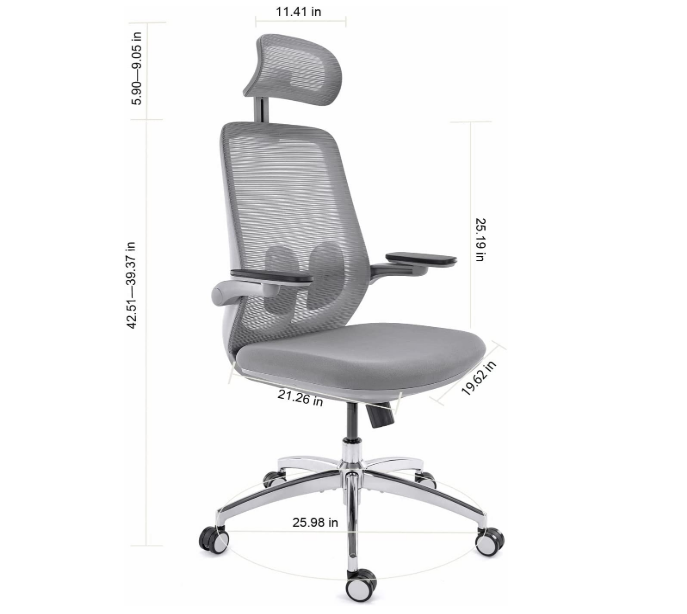 A2-H18  350 Nylon foot Three-speed sliding chassis(grey) ergonomic office chair_BELEYO CHAIR_BELEYO CHAIR - A2 Shaped cotton cushion Ergonomic office chair_Beleyo chair - 6