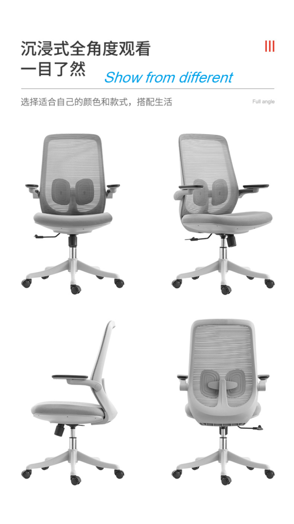 B2-M04 Grey colour Low Back Executive Ergonomic office chair _BeleyoChair - B2 mid back ergonmic office chair_Beleyo chair - 10