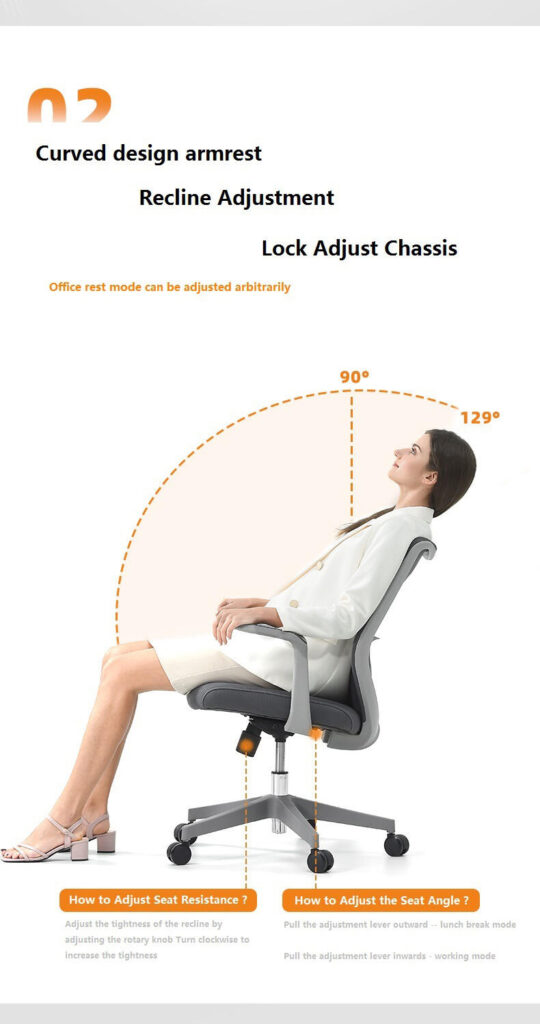YC-03 option colour middleBack Executive Ergonomic office chair_BeleyoChair - B3 Mid back ergonomic office chair_Beleyo chair - 6